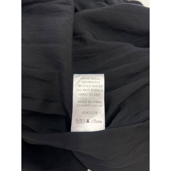 Fate Black Sleeveless Tiered Maxi Dress Lace Crochet Raw Hem Boho - Picture 9 of 13